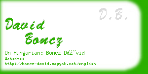 david boncz business card